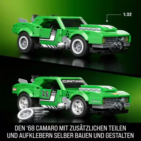 Mattel Brick Shop Hot Wheels Custom '68 Chevrolet Camaro építőjáték kisautóval