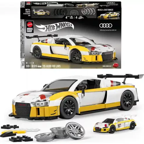 Mattel Brick Shop Hot Wheels '15 Audi R8 LMS építőjáték kisautóval