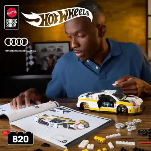 Mattel Brick Shop Hot Wheels '15 Audi R8 LMS építőjáték kisautóval