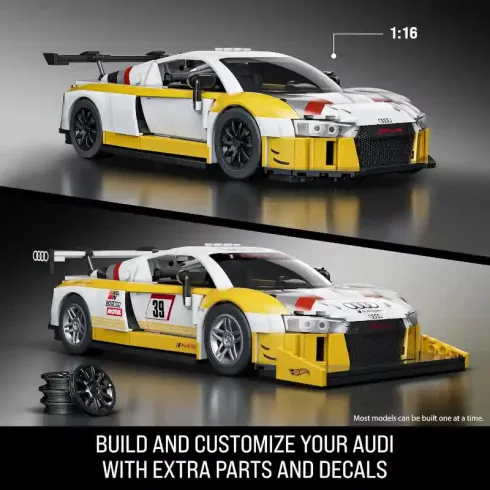 Mattel Brick Shop Hot Wheels '15 Audi R8 LMS építőjáték kisautóval