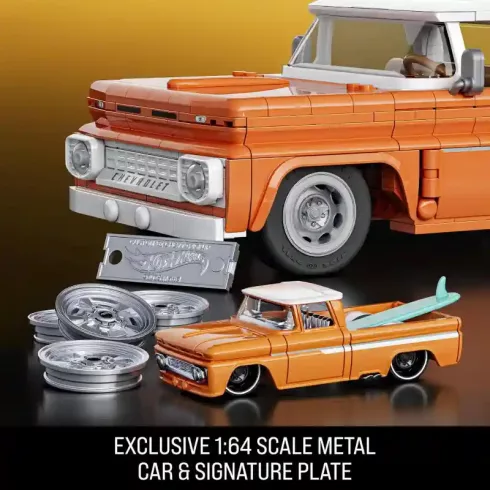 Mattel Brick Shop Hot Wheels Custom ’62 Chevrolet (Chevy) Pickup építőjáték kisautóval