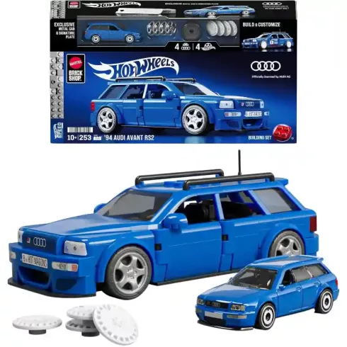 Mattel Brick Shop Hot Wheels '94 Audi Avant RS2 építőjáték kisautóval