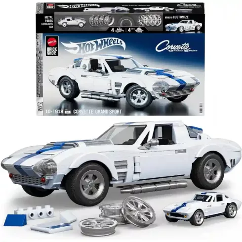 Mattel Brick Shop Hot Wheels Chevrolet Corvette Grand Sport építőjáték kisautóval
