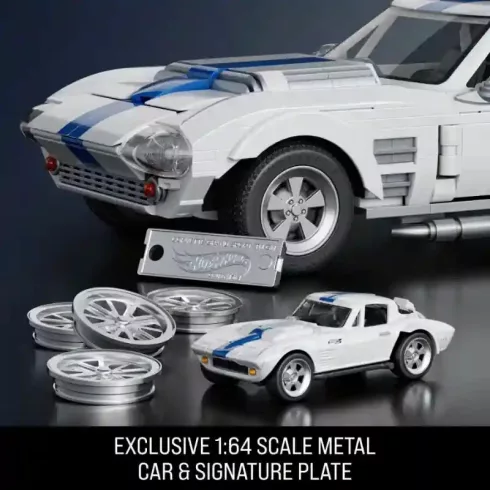 Mattel Brick Shop Hot Wheels Chevrolet Corvette Grand Sport építőjáték kisautóval
