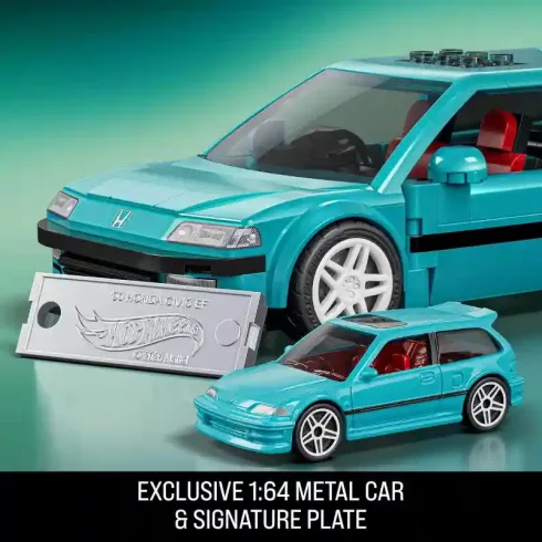 Mattel Brick Shop Hot Wheels Custom '90 Honda Civic EF építőjáték kisautóval