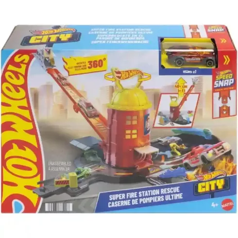 Mattel Hot Wheels szuper tűzoltóállomás játékkészlet kisautóval