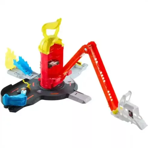 Mattel Hot Wheels szuper tűzoltóállomás játékkészlet kisautóval