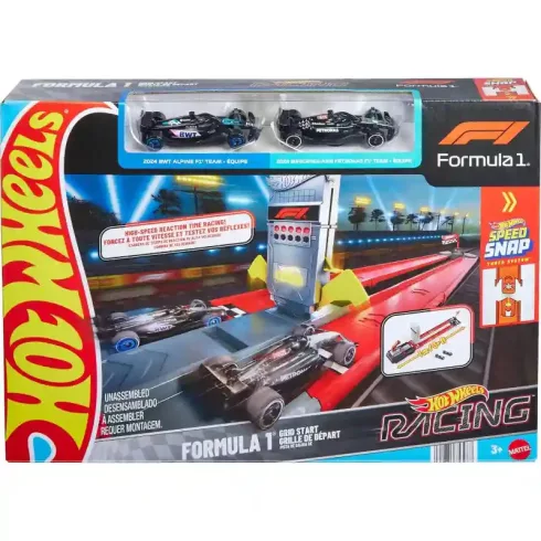 Mattel Hot Wheels Racing Formula 1 célegyenes versenypálya 2 versenyautóval