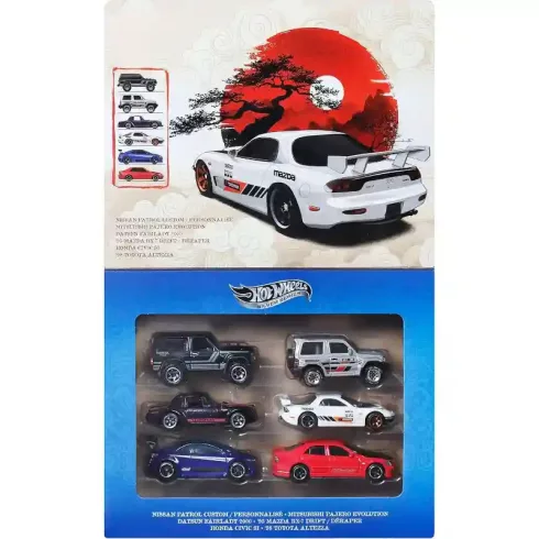 Mattel Hot Wheels kisautók 6 darabos szett - Silver Series Japan Style Multipack
