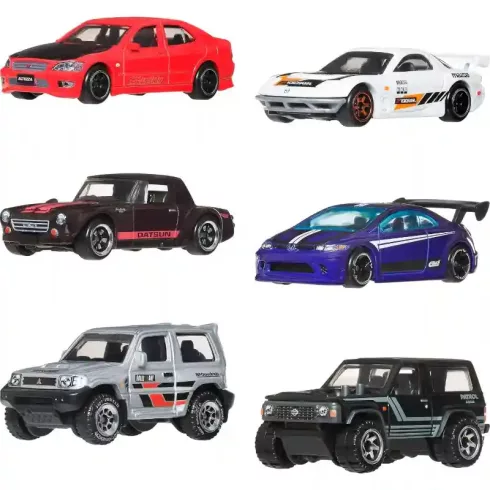 Mattel Hot Wheels kisautók 6 darabos szett - Silver Series Japan Style Multipack