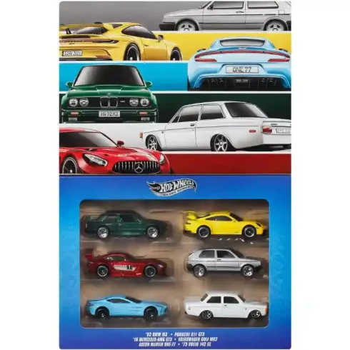 Mattel Hot Wheels kisautók 6 darabos szett - Silver Series Euro Style Multipack
