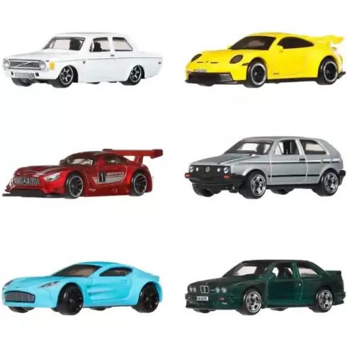 Mattel Hot Wheels kisautók 6 darabos szett - Silver Series Euro Style Multipack