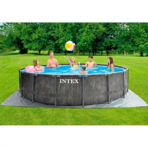 Intex Greywood Prism fémvázas prémium medence vízforgatóval, létrával, alátéttel és takaróval 457 x 122 cm