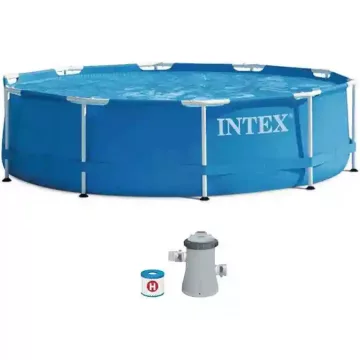   Intex Metal Frame fémvázas medence vízforgatóval 305 x 76 cm