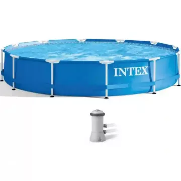   Intex Metal Frame fémvázas medence vízforgatóval 366 x 76 cm
