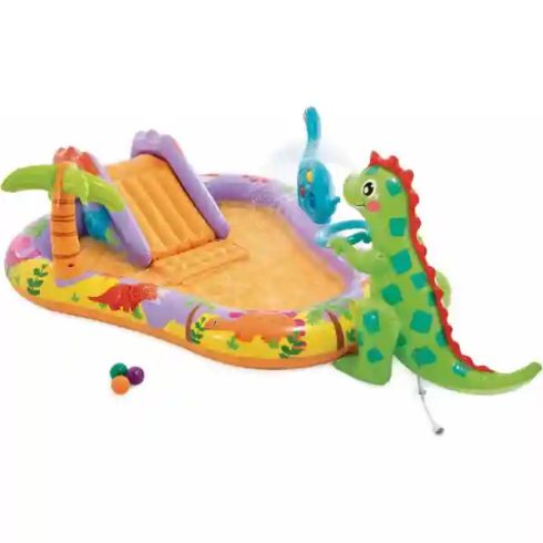 Intex felfújható dinoszaurusz medence játszótér 201 x 157 x 69 cm