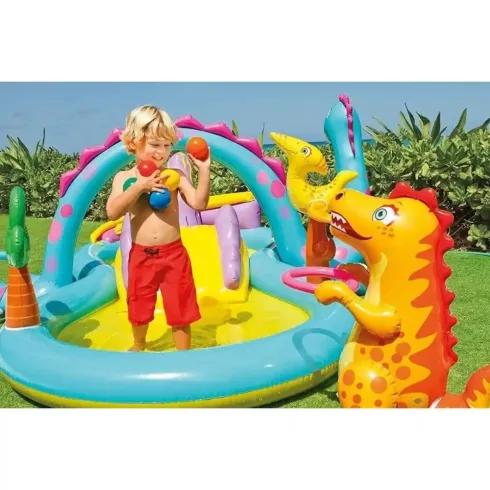 Intex felfújható dinoszaurusz medence játszótér 302 x 229 x 112 cm