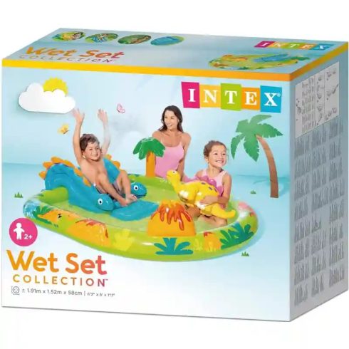 Intex felfújható dinoszaurusz medence játszótér 191 x 152 x 58 cm