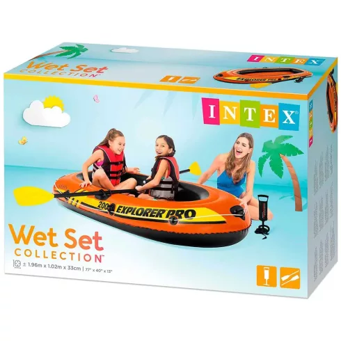 Intex Explorer Pro 200 felfújható csónak evezőkkel és pumpával 196 x 102 x 33 cm