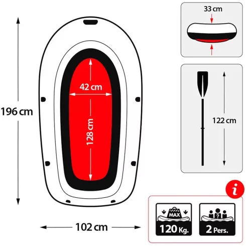 Intex Explorer Pro 200 felfújható csónak evezőkkel és pumpával 196 x 102 x 33 cm