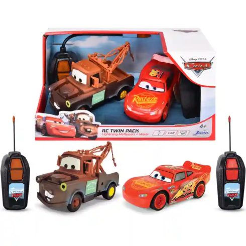 Jada Toys - Verdák: Villám McQueen és Matuka távirányítós RC játékautók 15cm