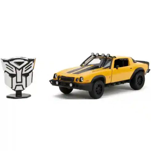 Jada Toys - Transformers: 1977 Chevrolet Camaro Bumblebee fém játékautó 22cm emblémával