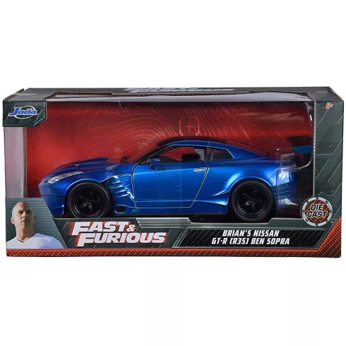 Jada Toys - Halálos iramban: Brian's 2009 Nissan GT-R Ben Sopra fém játékautó 22cm