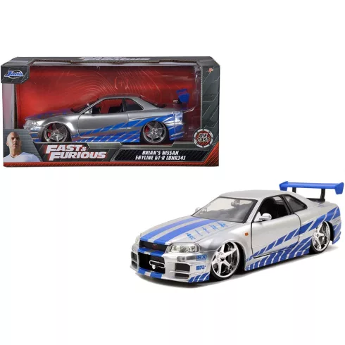 Jada Toys - Halálos iramban: Brian's Nissan Skyline GT-R fém játékautó 21cm