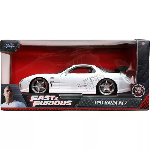 Jada Toys - Halálos iramban: 1993 Mazda RX-7 fém játékautó 21cm - fehér