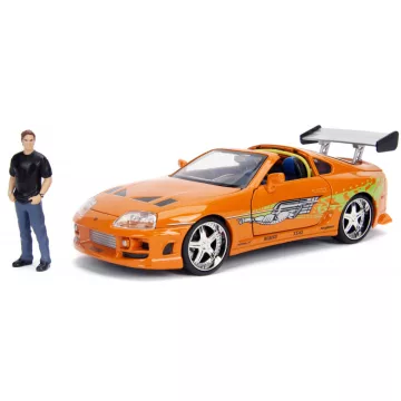   Jada Toys - Halálos iramban: Brian's 1995 Toyota Supra fém játékautó 22cm Brian figurával (253205001)