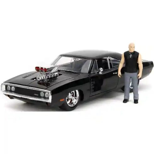 Jada Toys - Halálos iramban: Dom & Dodge Charger R/T fém játékautó 22cm figurával