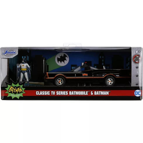 Jada Toys - 1966 Classic Batmobile fém játékautó 13cm Batman figurával
