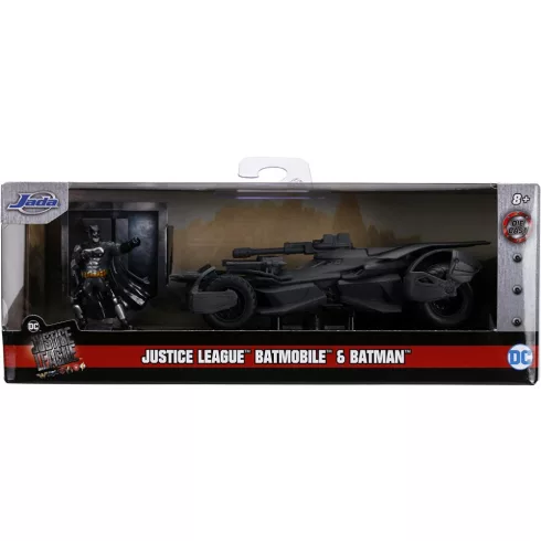 Jada Toys - Az Igazság Ligája Batmobile fém játékautó 13cm Batman figurával