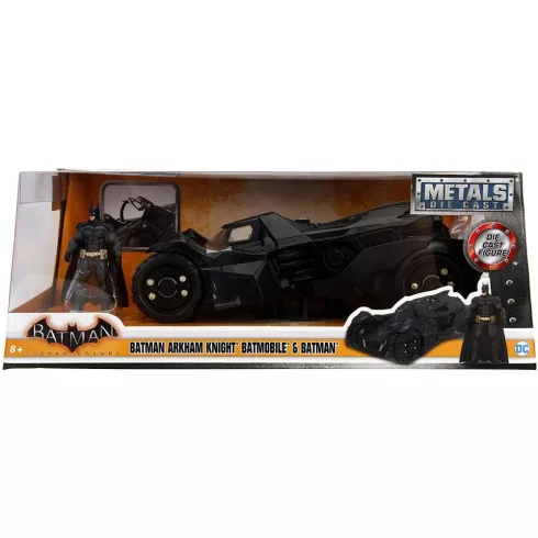 Jada Toys - Arkham lovagja Batmobile fém játékautó 21cm Batman figurával (253215004)