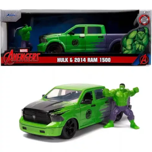 Jada Toys - 2014 RAM 1500 fém játékautó 21cm Hulk figurával