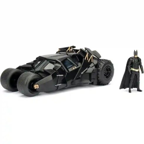 Jada Toys - A sötét lovag Batmobile fém játékautó 19cm Batman figurával