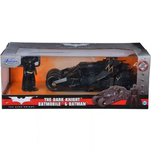 Jada Toys - A sötét lovag Batmobile fém játékautó 19cm Batman figurával