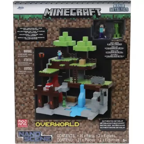 Jada Toys - Minecraft Nano Scene Overworld játékszett fém figurákkal