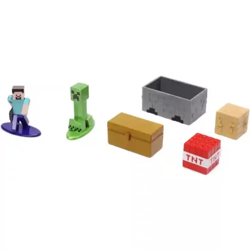 Jada Toys - Minecraft Nano Scene Overworld játékszett fém figurákkal