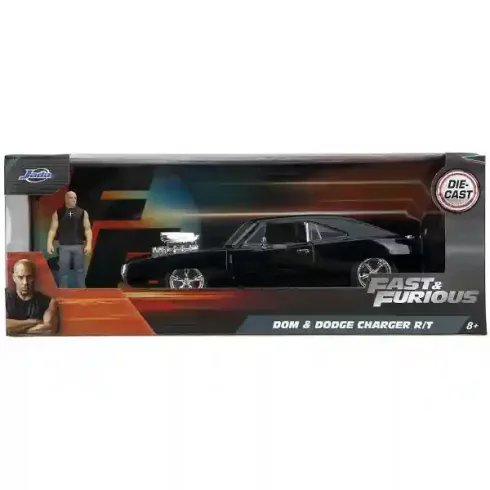 Jada Toys - Halálos iramban: Dodge Charger R/T fém játékautó 22cm Dom figurával