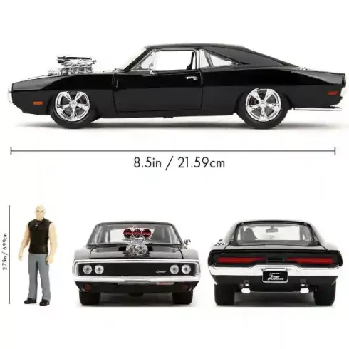 Jada Toys - Halálos iramban: Dodge Charger R/T fém játékautó 22cm Dom figurával
