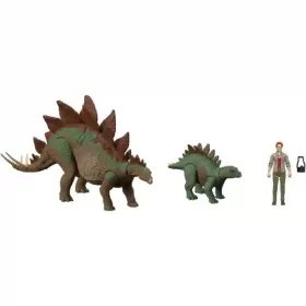   Mattel Jurassic World Stegosaurus dino figurák és Dr. Sarah Harding