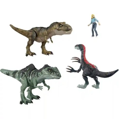 Mattel Jurassic World interaktív dinó készlet hanggal (Tyrannosaurus Rex, Giganotosaurus, Therizinosaurus)