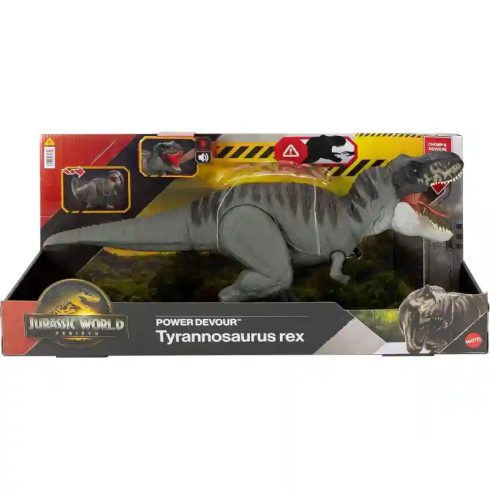 Mattel Jurassic World: Újjászületés Tyrannosaurus Rex dino figura fénnyel és hanggal 55cm, Rebirth