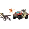 Mattel Jurassic World: Újjászületés Velociraptor dino elfogása terepjáróval, Rebirth