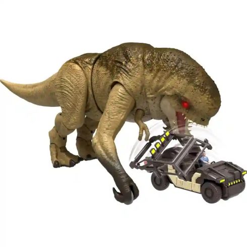 Mattel Jurassic World: Újjászületés RC távirányítós Distortus Rex dino figura és terepjáró, Rebirth