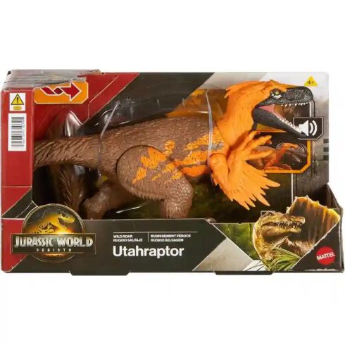 Mattel Jurassic World: Újjászületés Utahraptor dino figura hanggal 30cm, Rebirth