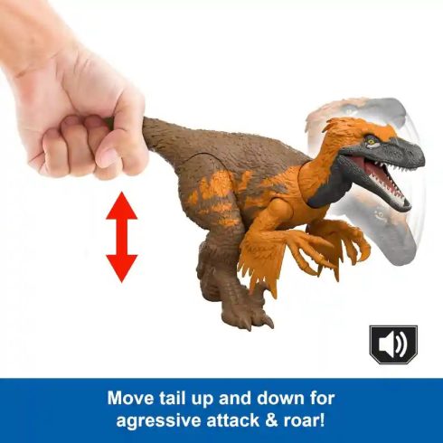 Mattel Jurassic World: Újjászületés Utahraptor dino figura hanggal 30cm, Rebirth
