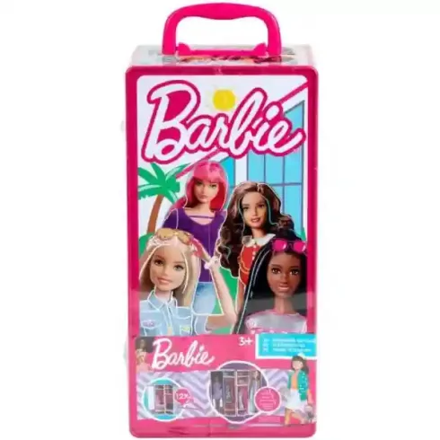 Klein Barbie fém hordozható ruhásszekrény kiegészítőkkel