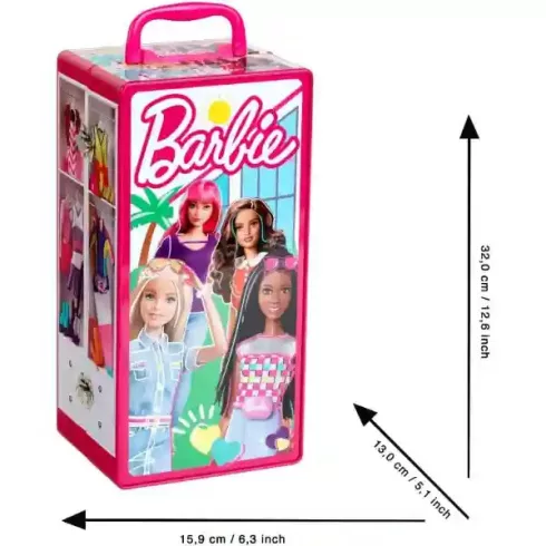 Klein Barbie fém hordozható ruhásszekrény kiegészítőkkel